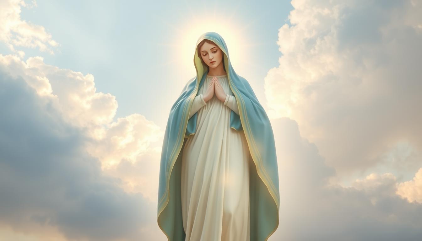 Matka Boża ukazująca się podczas objawienia maryjnego