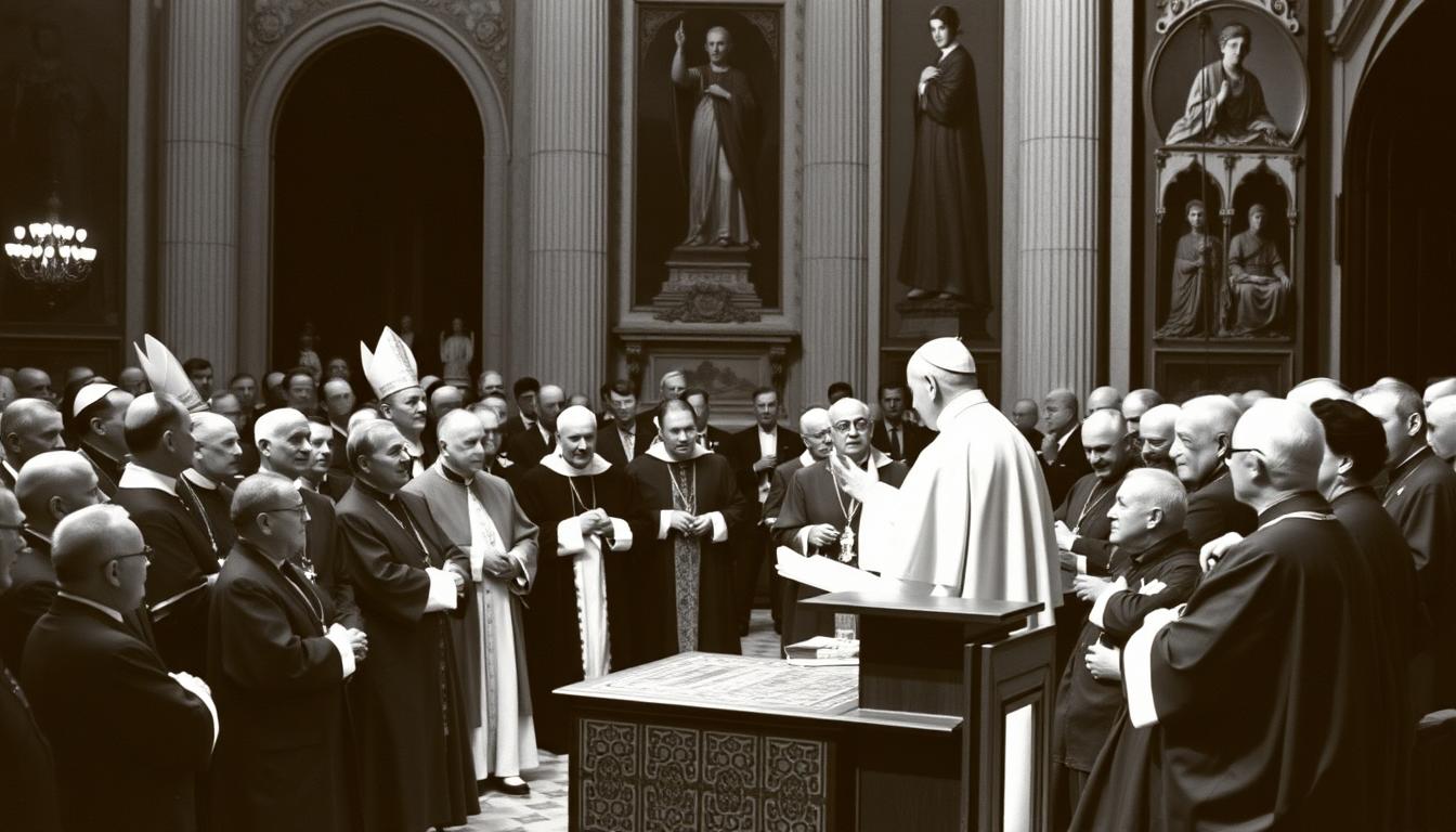 Papież Jan XXIII otwierający Sobór Watykański II w 1962 roku