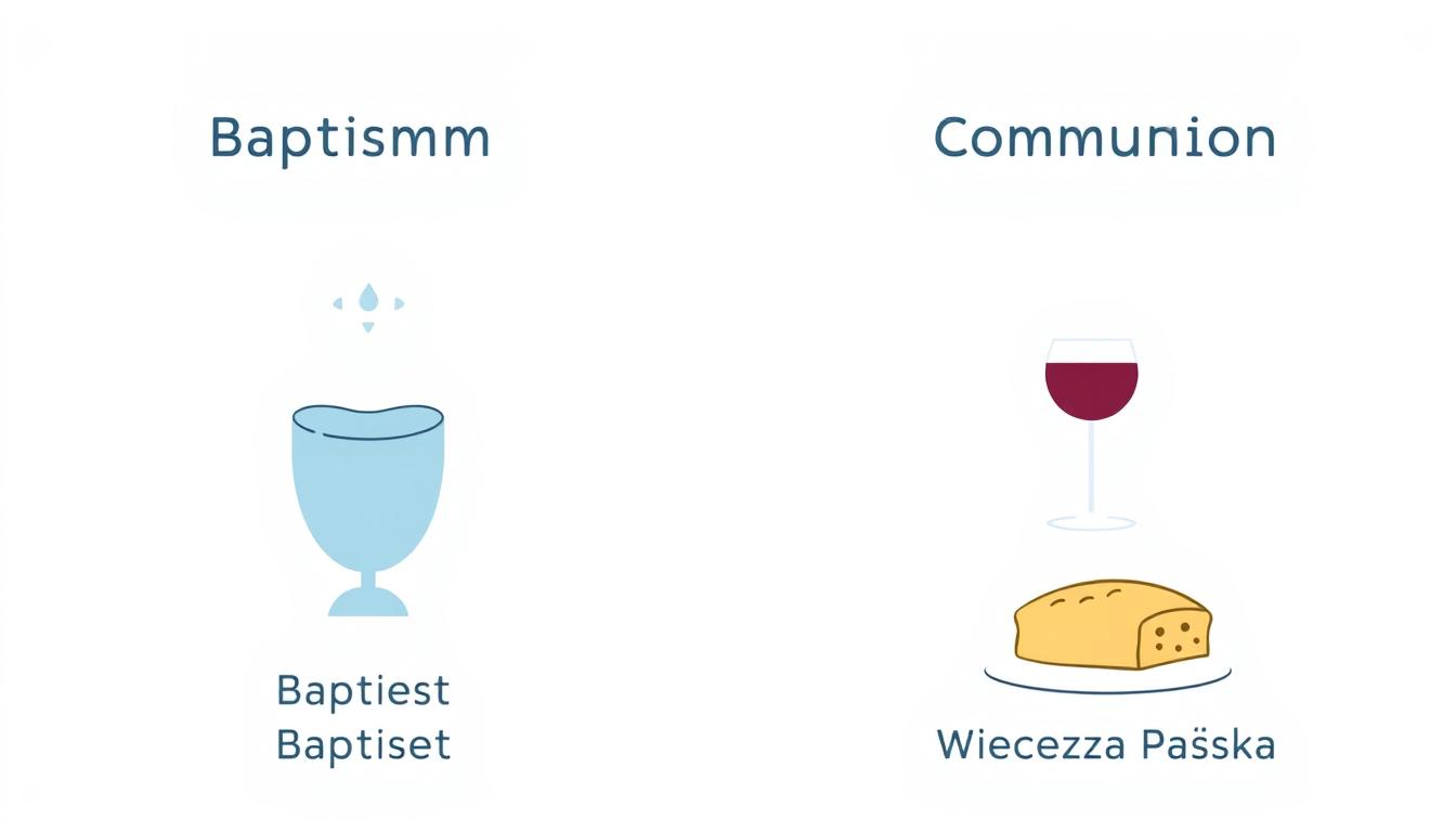 Sakramenty w kościele protestanckim - dwa główne sakramenty: chrzest i Wieczerza Pańska