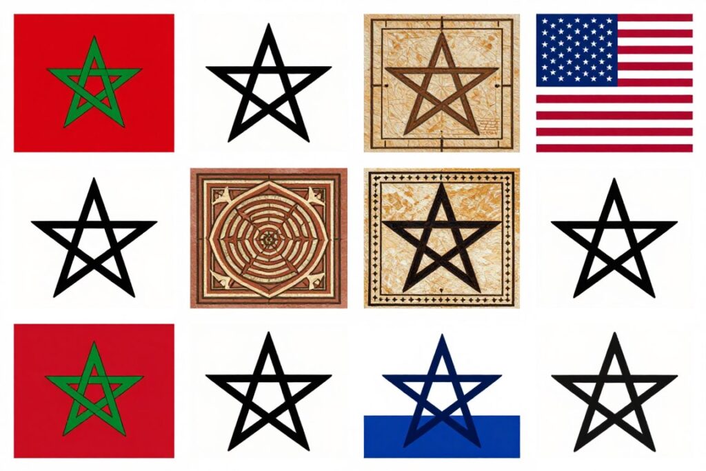 Gwiazda pięcioramienna w różnych kontekstach kulturowych i religijnych