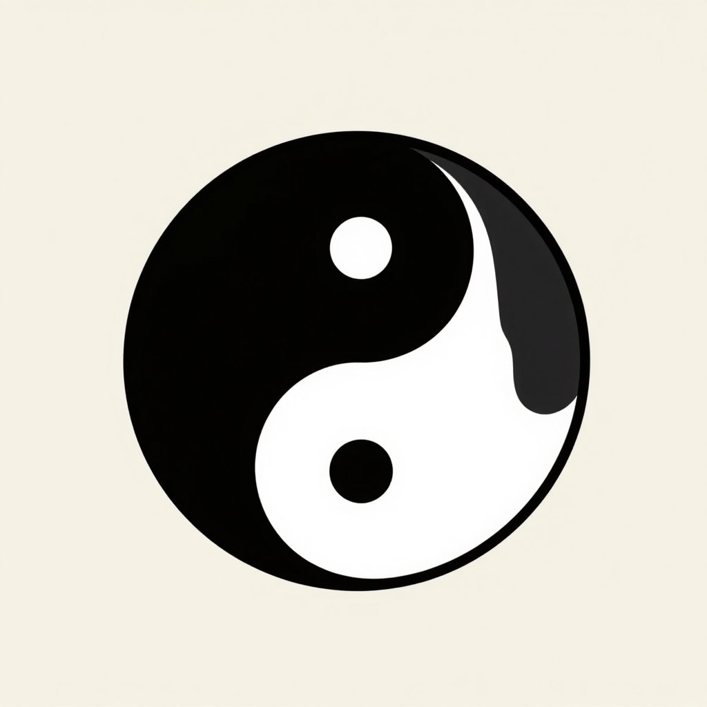 Symbol Yin Yang przedstawiający harmonię przeciwieństw w filozofii chińskiej